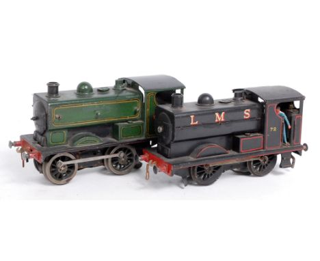 A Leeds standard freelance saddle tank engine finished as LMS No. 72 and another lined green No.1 body loose on chassis (F)
