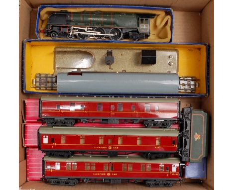 A Hornby Dublo 3-rail EDL 12 'Duchess of Montrose' engine and tender, TPO set (no mail bags) (VG-BG) maroon super detail full