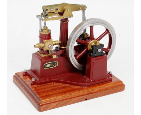 Cotswold Heritage Cirrus Beam Engine, suitable for steam or compressed air use, comprising maroon central column with single 