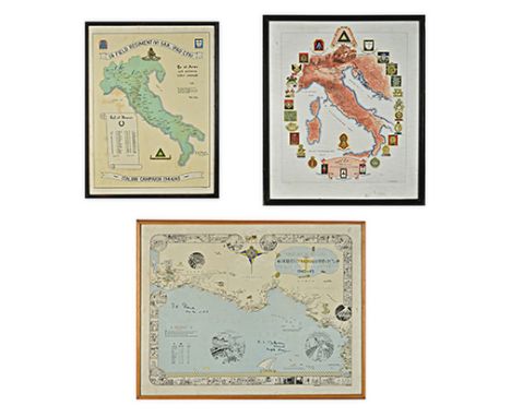 Various ILLUSTRATED MAPS OF THE NORTH AFRICAN CAMPAIGN AND ITALIAN CAMPAGN OF THE SECOND WORLD WAR Italy and Libya: Mobile Mi