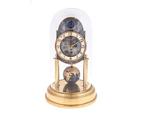 A 400 DAY UNIVERSE CLOCK, J. KAISER, GMBH, GERMANY, MODERN the 12cm by 8cm dial with a white chapter ring, inscribed "Made in