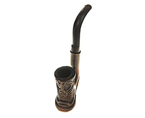 Anon ANGLO-BOER WAR PIPE n.p.: circa 1900 Polished wood with bakelite stem and brass collar. The pipe bowl is very unusually 