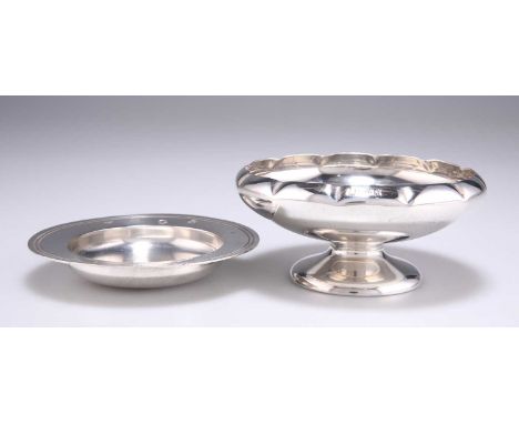 † TWO ELIZABETH II SILVER DISHES, AMPLEFORTH C.C.F comprising an Armada dish, by Garrard &amp; Co Ltd, London 1970, circular 