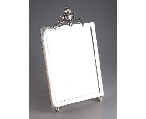 A 19TH CENTURY RUSSIAN SILVER-MOUNTED EASEL MIRROR unidentified assay master, Moscow 1873, the plain rectangular frame surmou