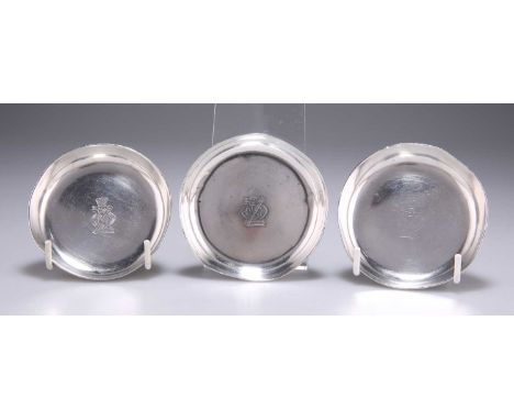 † A TRIO OF MID-20TH CENTURY SMALL SILVER DISHES two by Goldsmiths &amp; Silversmiths Co Ltd, London 1950; the third by Garra