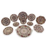Group of Royal Crown Derby plates, Imari 1128 pattern to include serving plates with acorn decorated
