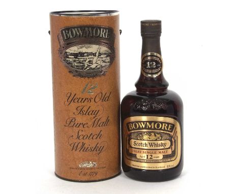 Bowmore 12 Years Old Islay Single Malt Scotch Whisky, 1980s bottling, 43% vol 1 litre (one bottle)