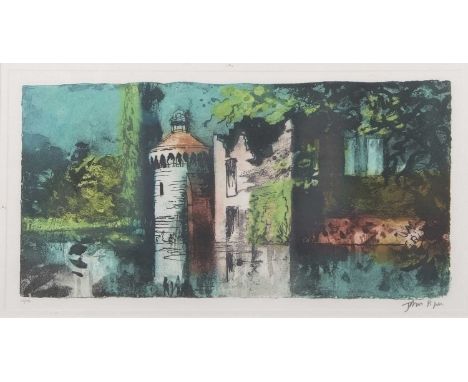 John Piper (1903-1992), Scotney Castle, limited edition etching with aquatint, numbered 15/50 and signed in pencil to plate m