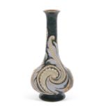 A Lambeth Doulton vase of pear shape decorated in Art Nouveau style by Eliza Simmance, 25cm high