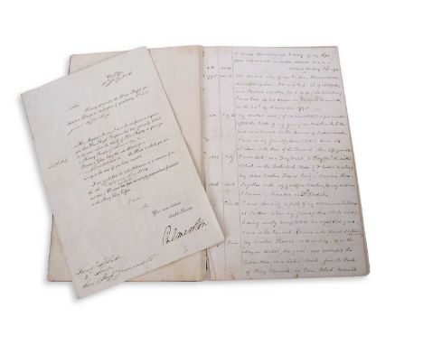 Letter signed by Lord Palmerston to Lieut R Blake regarding the award of a military pension of £70pa to the recipient who los