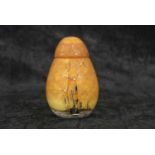 An early 20th Century Daum Nancy Winter/Woodland Scene Painted Cameo Vase and matching cover the