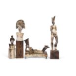 Sally MacDonell (B: 1971) - A group of Studio Pottery figures including a recumbent figure on