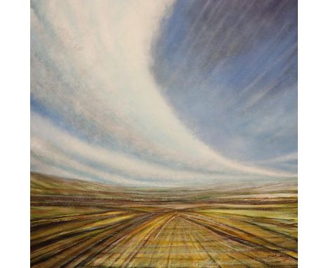 Michael Fargher (contemporary): oil on canvas, The Sweeping Changes of Light, 100 x 100 cm. Not available for in-house P&amp;