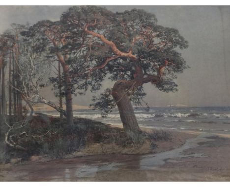 Julius Wentscher (1842-1918): colour lithograph, Washed by The Restless Waves, signed and dated 1903, 100 x 70 cm. Not availa