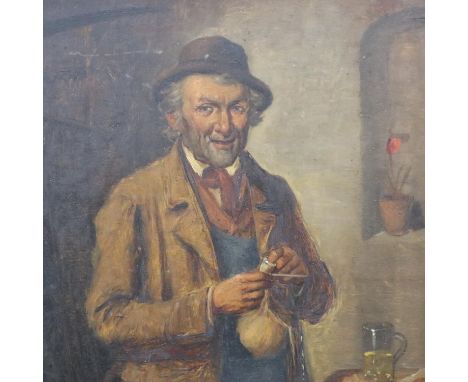 Konstantin Stoitzner (1863-1934): oil on board, portrait of a man, 28 x 45 cm. Not available for in-house P&amp;P 