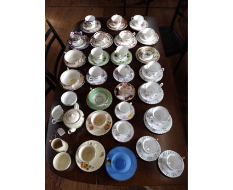 A New Hall tea-for-two service English porcelain trios including Allerton, Duchess, Royal Crown Derby, and a Japanese Meito t