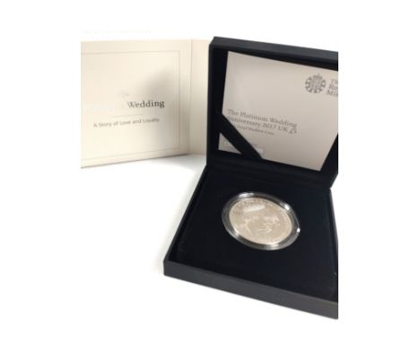 £5 Queen Platinum Wedding silver proof coin. 2017 