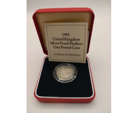 £1 silver coin with certificate. 1993 