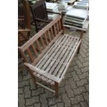 A wooden garden bench