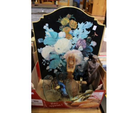 Miscellaneous collectables and decorative items to include a firescreen
