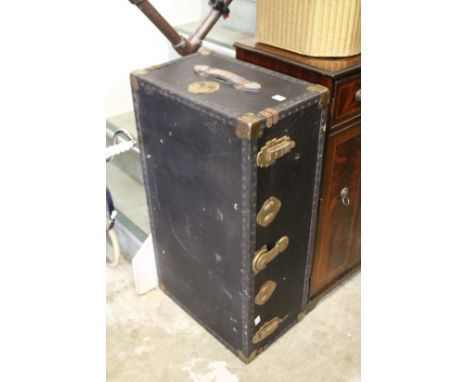 A large trunk Lloyd Loom linen basket and a pair of old school chairs
