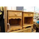Two pine bedside chests