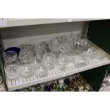 A shelf of glassware