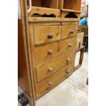A Victorian pine chest of drawers