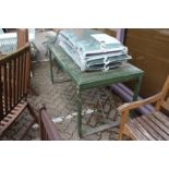 A folding potting table