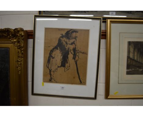 William Nicholson, wood cut print entitled "John Silver"