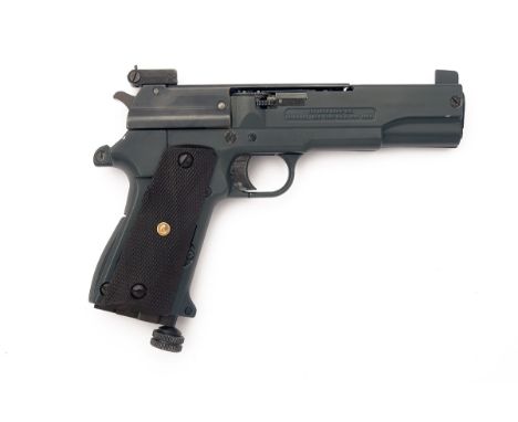 A RARE .22 CO2-POWERED AIR-PISTOL BY CROSMAN, MODEL '451 MILITARY 45', serial no. 001730, only produced for one year between 