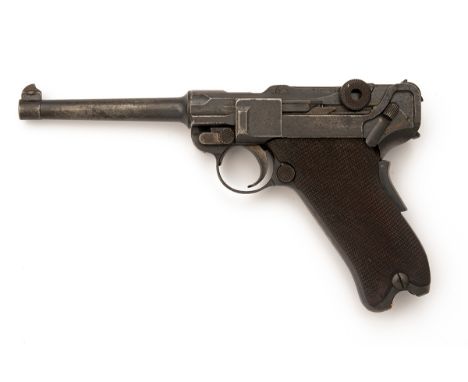 A 7.65mm (PARA) DWM MODEL '1906 COMMERCIAL LUGER' SEMI-AUTOMATIC PISTOL, serial no. 26063, circa 1907, with blued tapering 4 