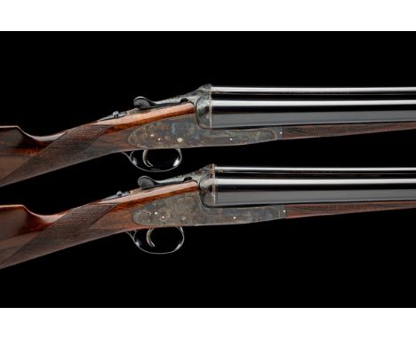 BOSS & CO. A LIGHTLY USED PAIR OF 12-BORE ROUNDED-BAR SINGLE-TRIGGER EASY-OPENING SIDELOCK EJECTORS, serial no. 9861 / 2, wit