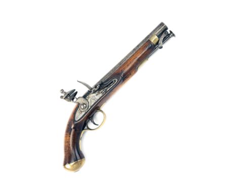 A RARE .65 WILLIAM IV FLINTLOCK TROOPER'S PISTOL, CIRCA 1830, no visible serial number, 9in. barrel fitted with a swivel ramm
