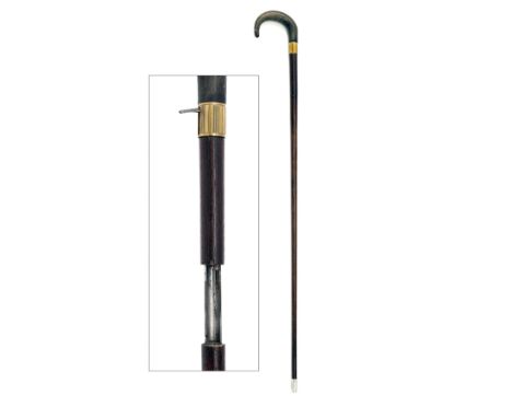 A 7mm (W/S) WALKING-STICK SHOTGUN SIGNED GAY, FRANCE, no visible serial number, circa 1880, with 27 3/4in. malacca cane cover
