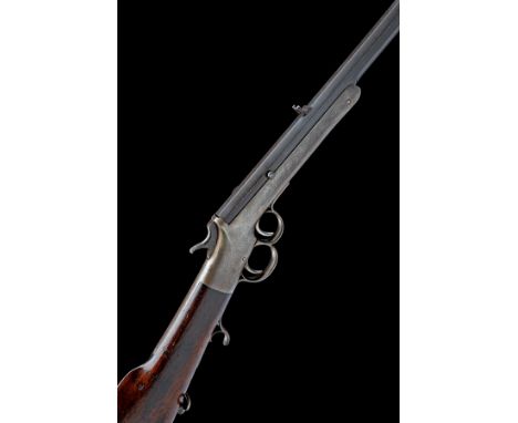 A .44 (RIMFIRE) FRANK WESSON TWO-TRIGGER (2nd TYPE) SINGLE-SHOT CARBINE, CIRCA 1870, serial no. 8499, with 24in. octagonal ba