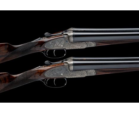 CHARLES HELLIS & SONS A PAIR OF 12-BORE 'FEATHERWEIGHT' SIDELOCK EJECTORS, serial no. 3473 / 4, circa 1927, 28in. nitro barre