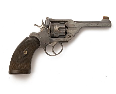 A SCARCE .38 (S&W) EARLY WEBLEY & SCOTT 'MKIII' POCKET REVOLVER WITH FOUR INCH BARREL, serial no. 1627, circa 1897, with blue