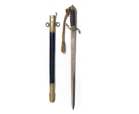 A BRITISH MIDSHIPMAN'S PATTERN 1887 NAVAL DIRK, UNSIGNED, no visible serial number, possibly circa World War One, with straig