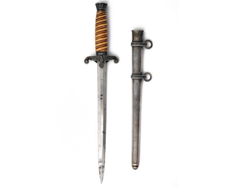 A GERMAN DRESS DAGGER FOR THE ARMY or 'HEER' SIGNED TIGER, SOLINGEN, with 10in. plain blade signed to one side at hilt, cast 