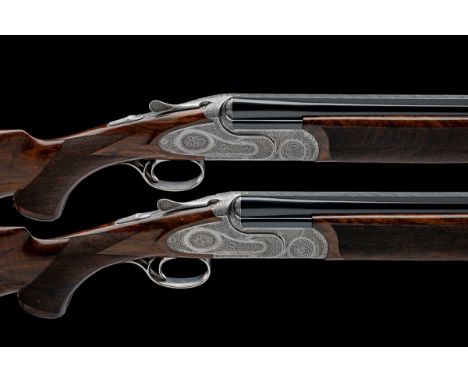 WILLIAM POWELL A PAIR OF SABATTI-ENGRAVED 16-BORE 'THE PEGASUS' SINGLE-TRIGGER SIDEPLATED OVER AND UNDER TRIGGERPLATE-ACTION 