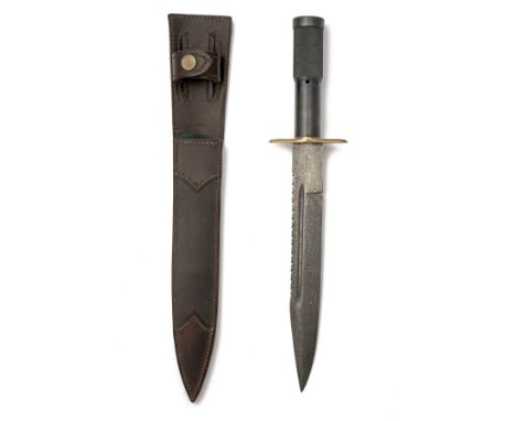 A MODERN REPRODUCTION OF A 'BALDOCK SPEAR-KNIFE' WITH DAMASCUS BLADE SIGNED W.J. JEFFERY, LONDON, with rose damascus 9 1/2in.