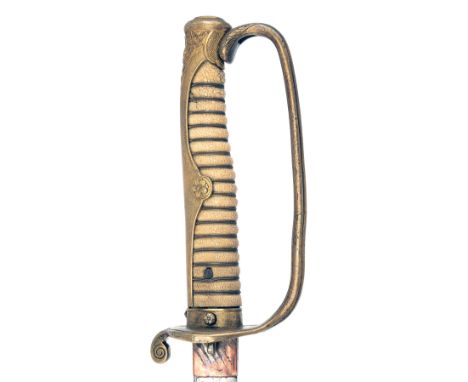 A GOOD JAPANESE ARMY OFFICER'S KYU-GUNTO SWORD, circa 1940, with 25 1/2in. slightly curved single-edged pipe-backed steel bla