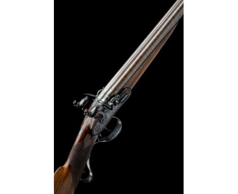 A 18-BORE DOUBLE-BARRELLED FLINTLOCK SPORTING GUN SIGNED NOCK, CIRCA 1810, no visible serial number, with 31 1/2in. rebrowned
