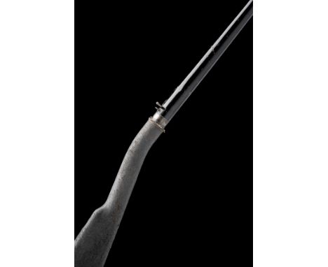 A 100-BORE TAP-ACTION STOCK-RESERVOIR AIR-CANE, UNSIGNED, no visible serial number, with later case, circa 1880, with black e
