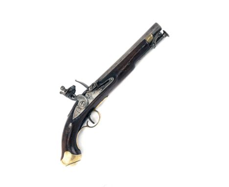 A .65 NEW LAND PATTERN FLINTLOCK SERVICE PISTOL, CIRCA 1810, no visible serial number, 9in. barrel with baluster turned breec