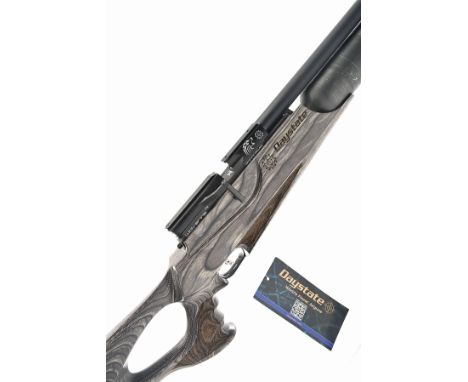 A BOXED .22 PRE-CHARGED PNEUMATIC AIR RIFLE SIGNED DAYSTATE, MODEL 'WOLVERINE R', serial no LW-2512, with a 19in. barrel, dov