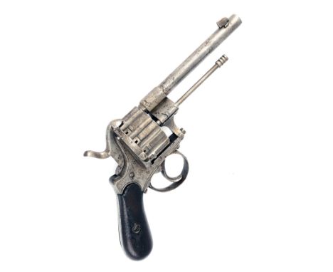 AN UNSIGNED 7mm PINFIRE TWELVE SHOT LEFAUCHEUX TYPE DOUBLE ACTION REVOLVER, CIRCA 1870, no visible serial number, with 4 3/4i