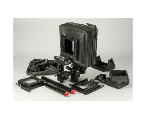 Sinar P2 10x8 Camera Outfit, No 12359, front standard with 10x8 and 5x4 backs, 10x8 regular and bag bellows, 5x4 regular and 