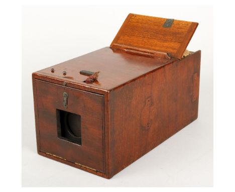 Handmade Detective Camera, period, made to a very good standard in mahogany with plate changing bag back, roller shutter 